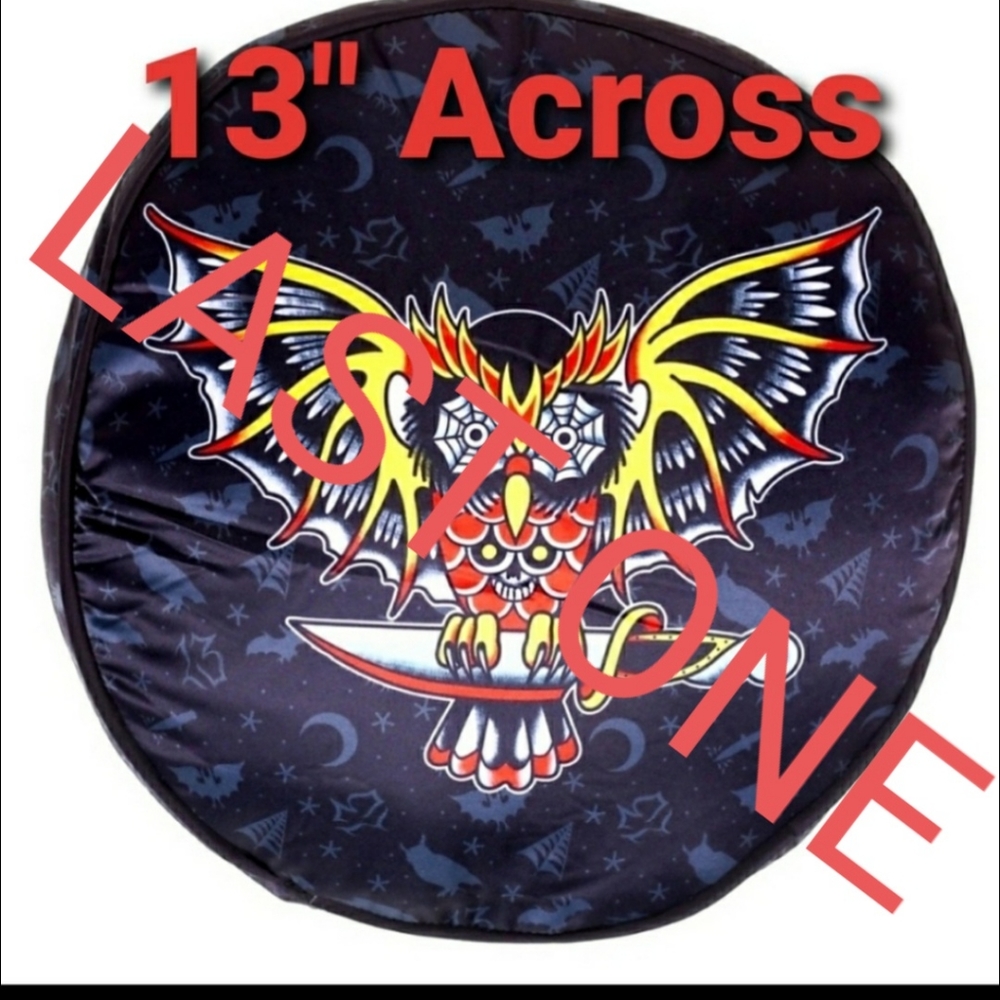 Sourpuss Owl Dagger Tattoo 13" Round Throw Pillow